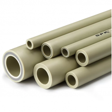 Полипропиленовая труба напорная армированная стекловолокном круглая серая для холодного водоснабжения S 2,5 (SDR 6) PP-H 75х12,5 мм ГОСТ/ТУ